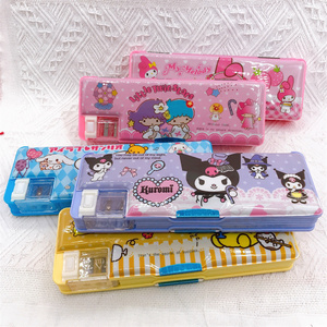 Cartoon creative double-sided pen case pencil case Children's student multifunctional pencil case with pencil sharpener