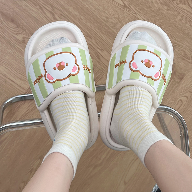 Non-slip pink cute cartoon thick-soled slippers summer wear 2023 new super hot beach slippers