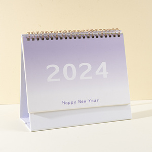 2024 Korean student model new plan desk decoration small fresh calendar simple gradient color desk calendar monthly calendar