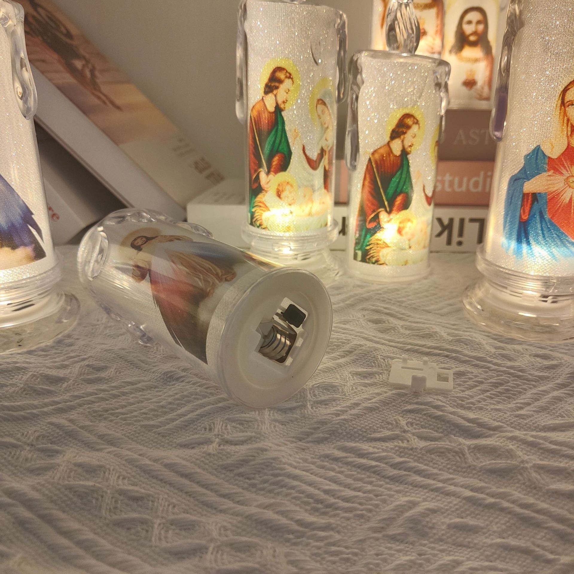 led Electronic candle light Mass Item Smokeless Blessing Christmas and Easter LED candle