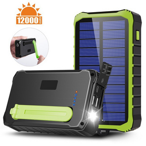 Polymer solar hand-crank generator power bank outdoor mobile power supply with LED camping light