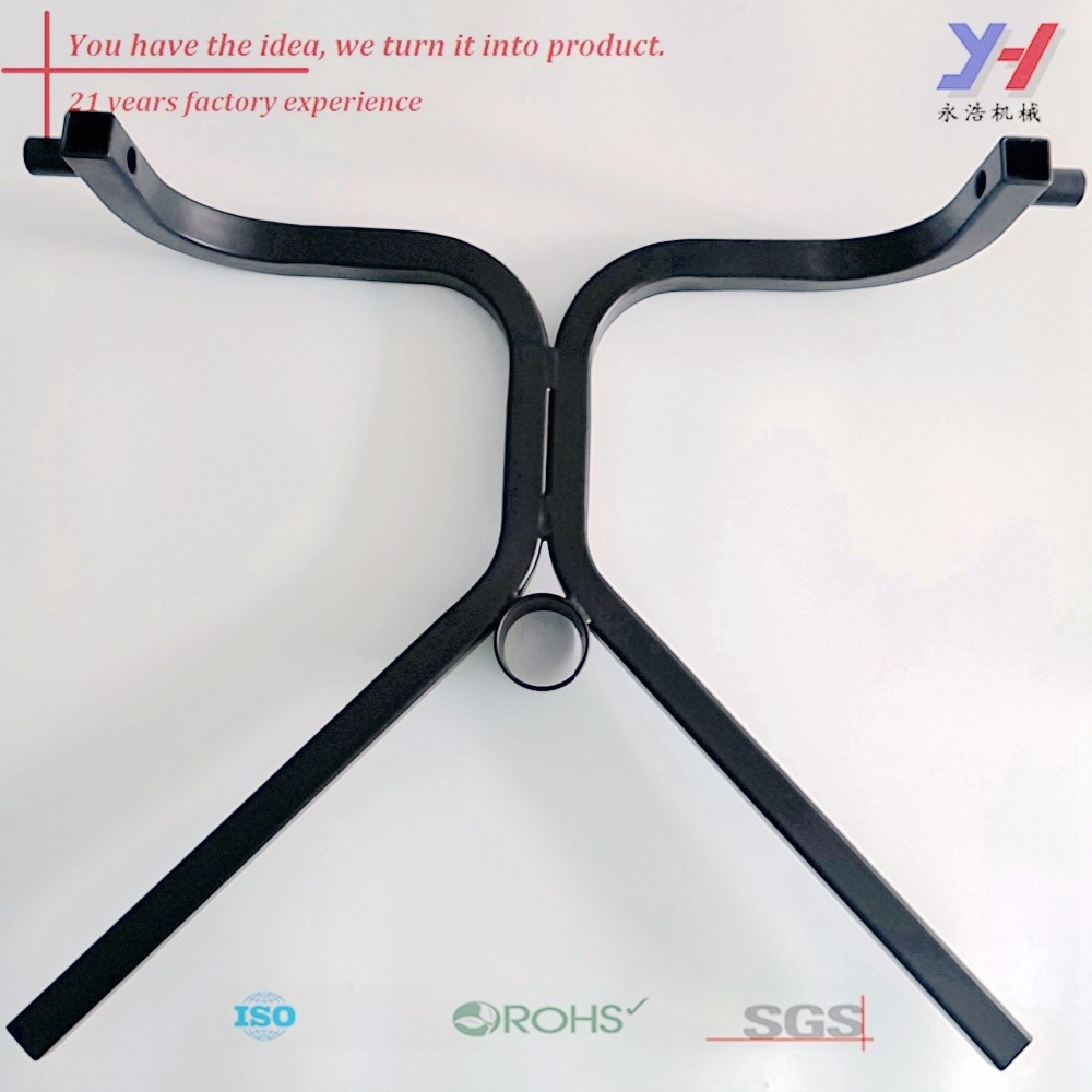 Custom powder coated high precision angle iron computer revolving chair base parts office swivel chair metal base replacement