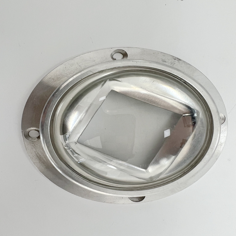 Customized Street Light Optical Borosilicate Glass Lens with Stainless Steel Holder and Silicone Gasket