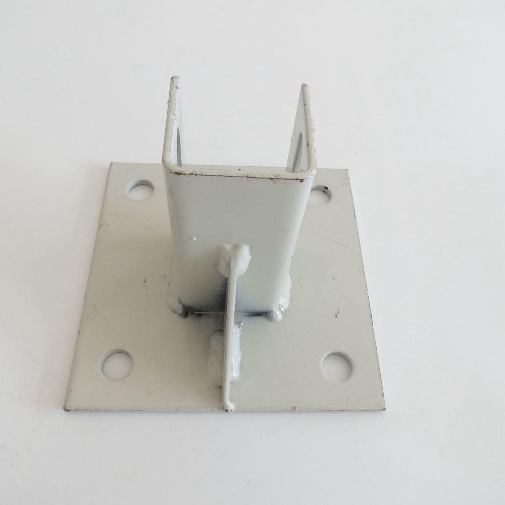 Sheet Metal Welding Parts Customized Slotted Hole Strut Channel Mounting System Post Brackets Post Bracket Pile Bases