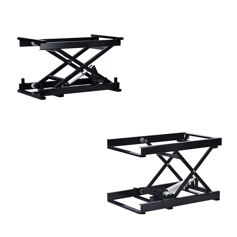 Electric Manual Control Button Dining Table Lifting Table, Black, Working Platform Computer Desk Electronic Scissor Lifter