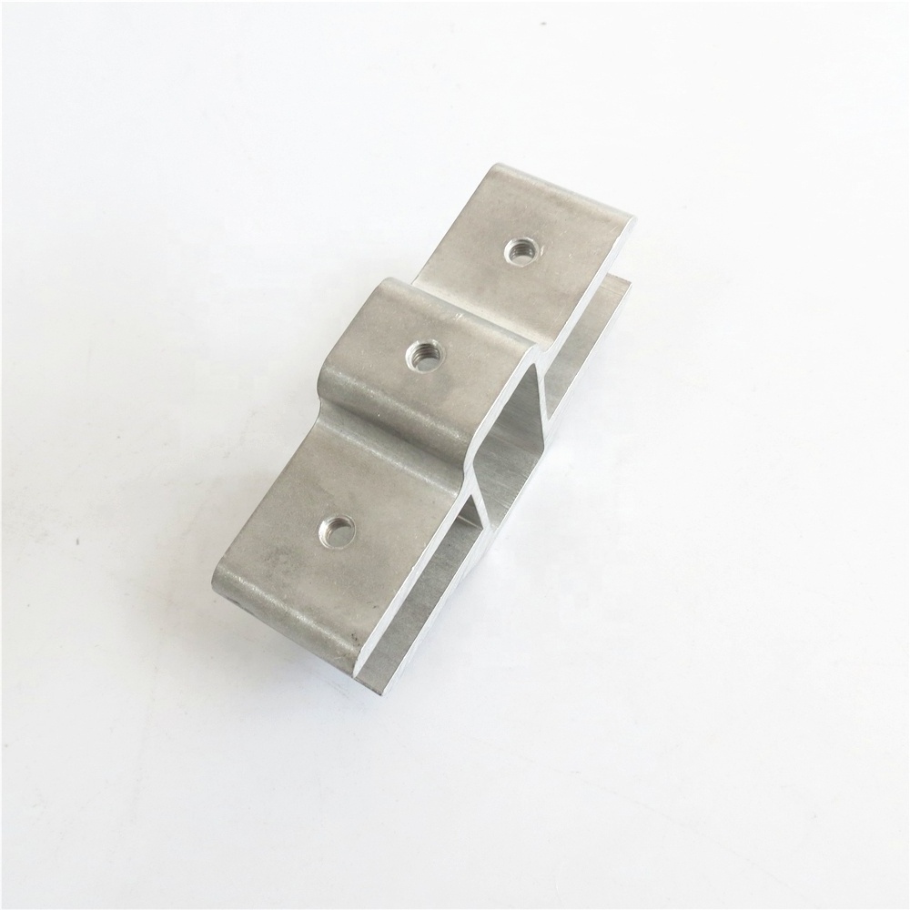 Custom Aluminum extrusion fixed clamp for glass channel