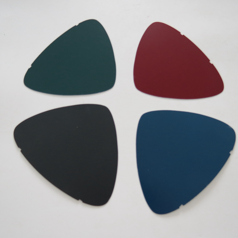 Custom Design Blank Stamped Colorful Metal Plectrum Multipurpose Musical Instrument Ukulele Triangular Felt Pick Bottle Opener