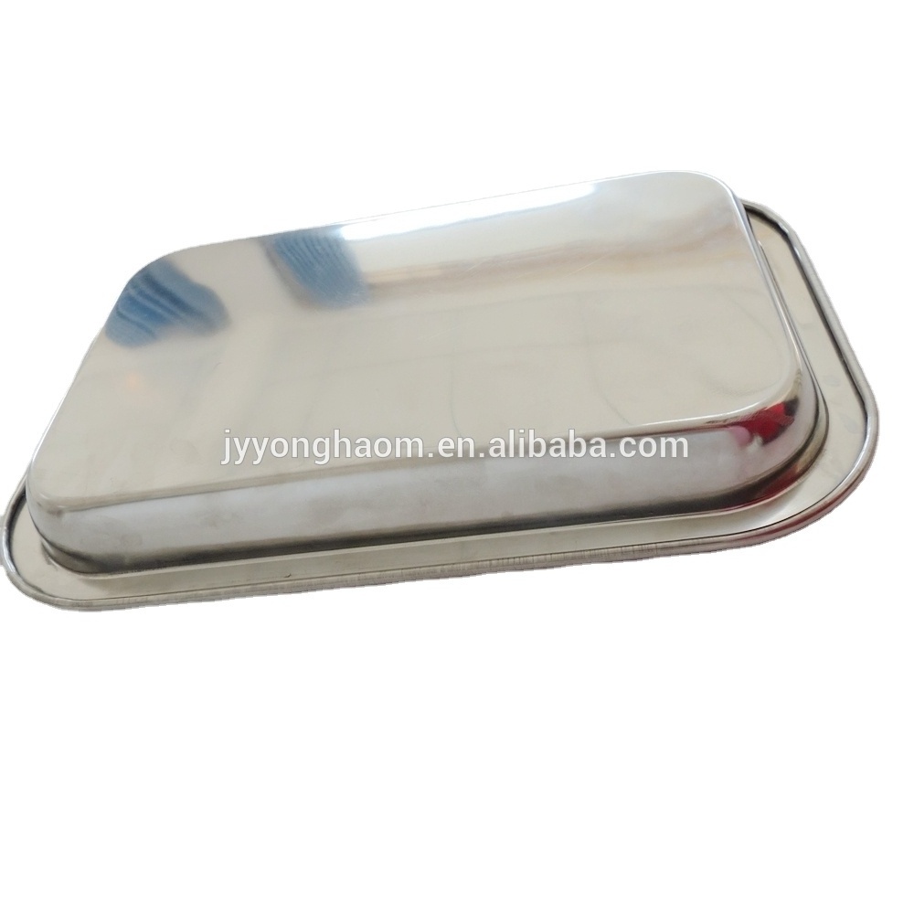 OEM ODM custom rectangular shape stainless steel food serving tray