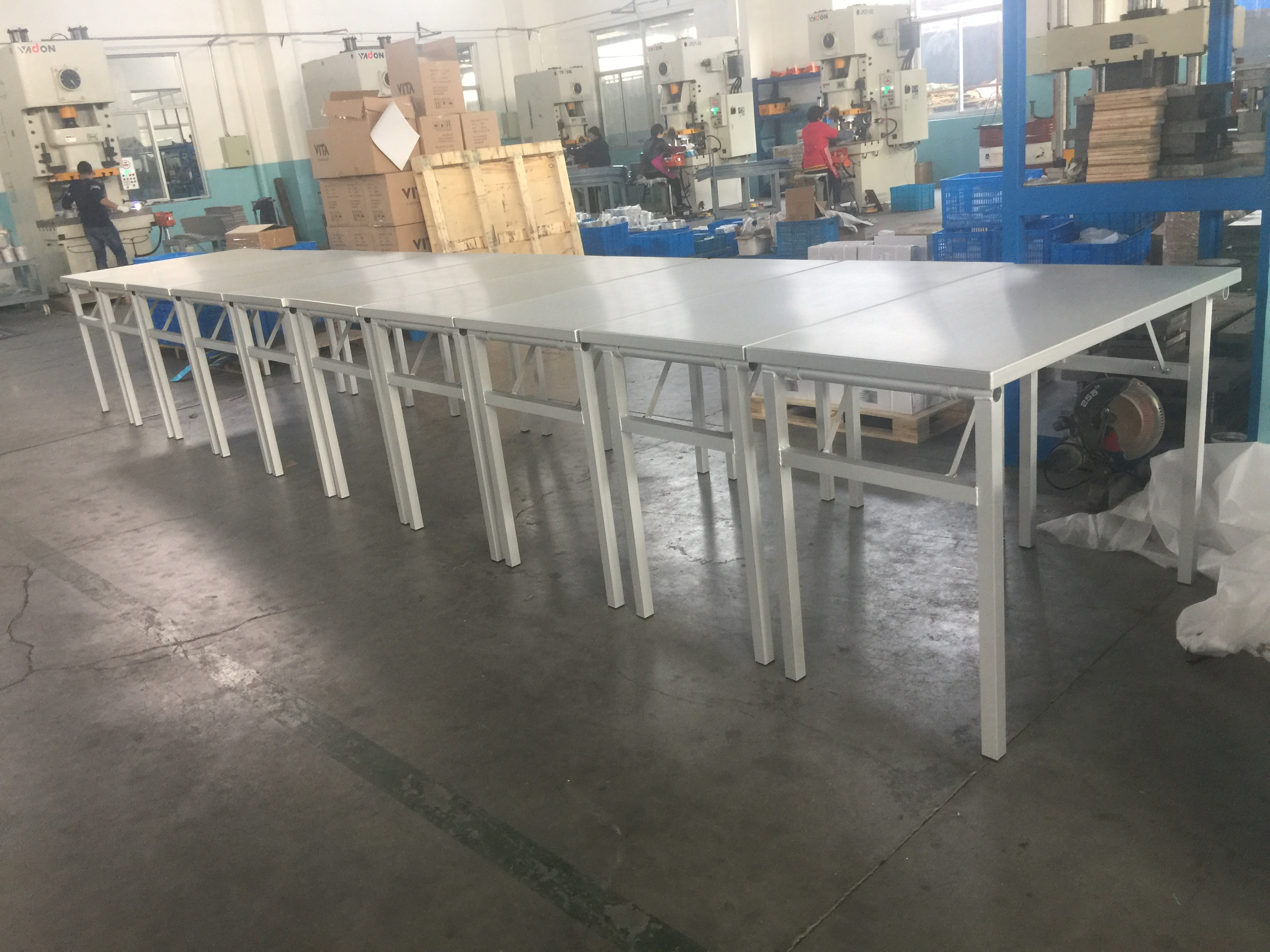 Custom made stainless steel stackable folding table base for party table leg