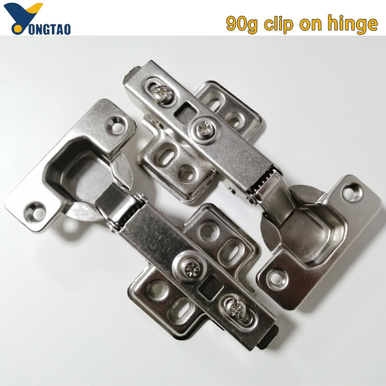 Yongtao 90g 35mm clip on furniture metal and steel soft closing hinges hydraulic door closer hinge concealed hinge