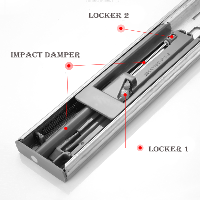 Zinc plate durable factory 20 inch drawer slider soft close hydraulic ball bearing drawer slide