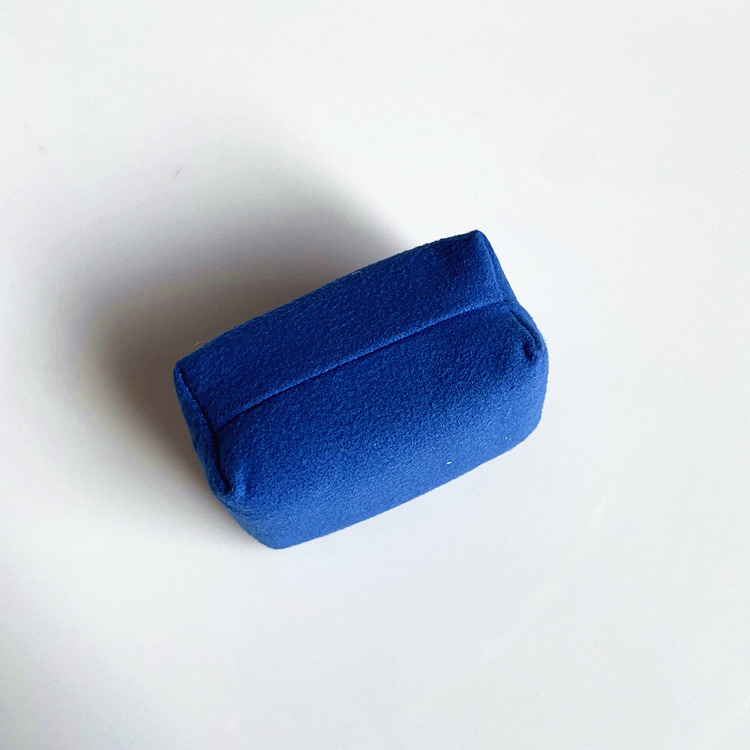 Small Size Dark Blue Car Detailing Auto Detail Ceramic Coating  Microfiber Suede Foam Sponge Applicator Pad With Plastic Lining