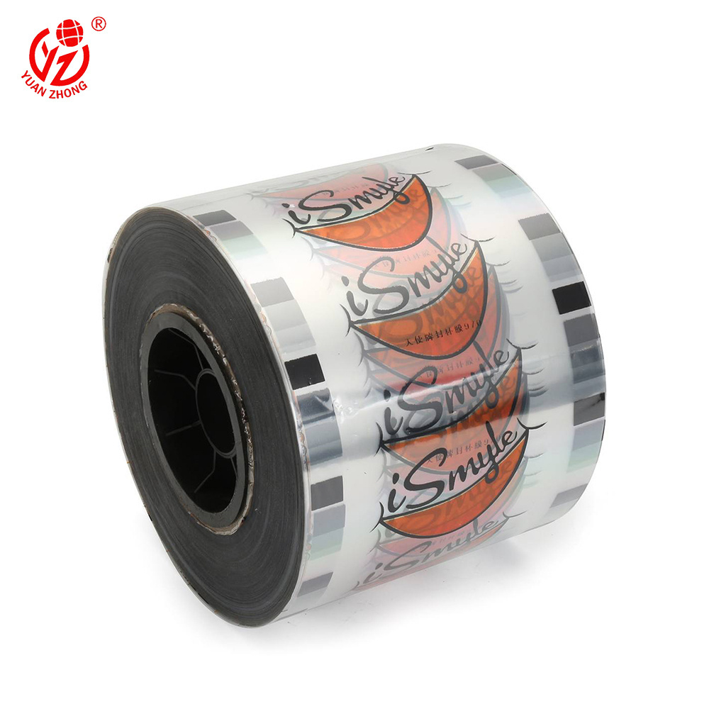 Customized Print Logo Membrane Waterproof  CPP/PET Boba Bubble Tea Milk Plastic Roll Packaging Cup Sealing Film For Cups