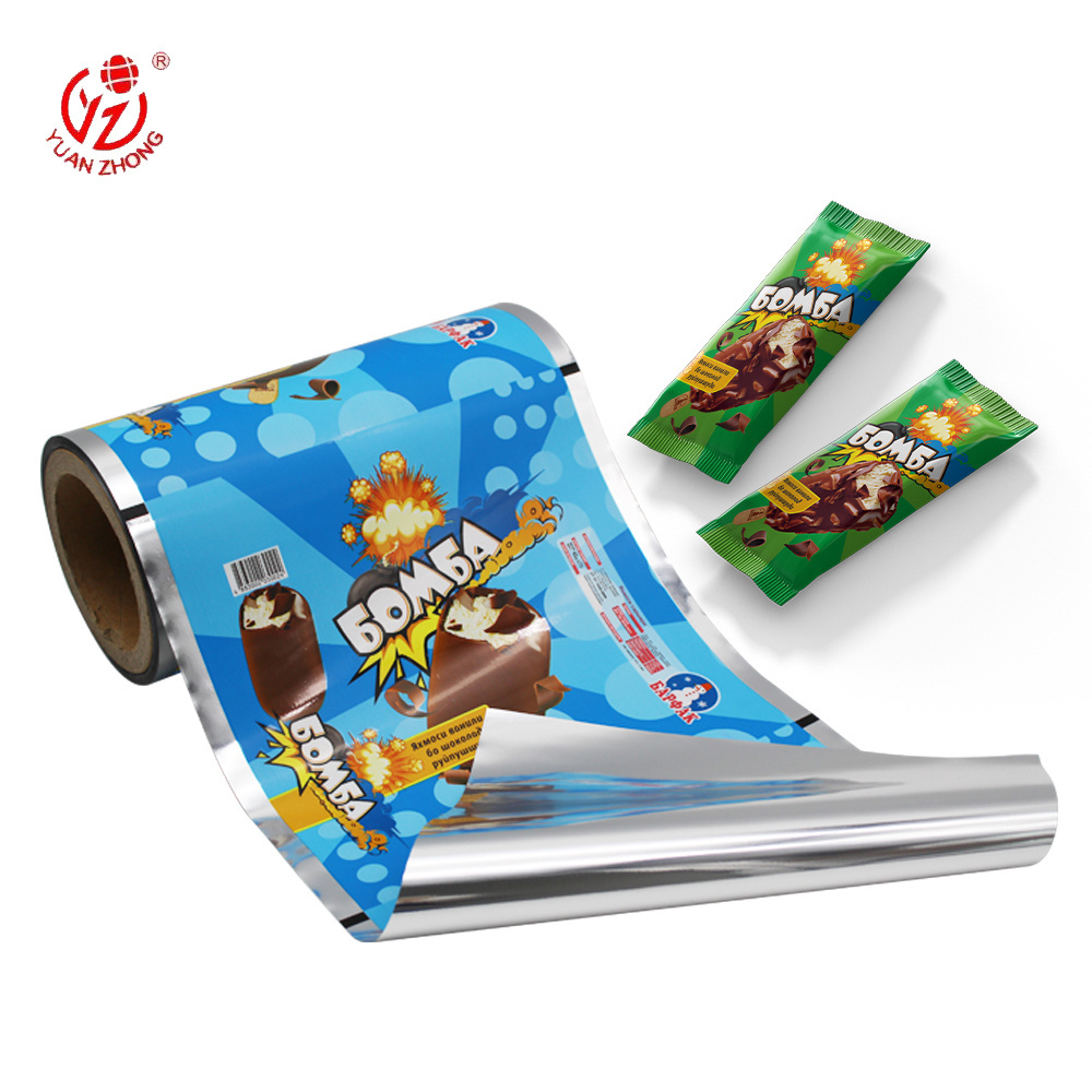 China Supplier Custom Print Automatic Packing Flexible Food Package Materials Roll Stock Plastic Sealing Film For Ice Cream