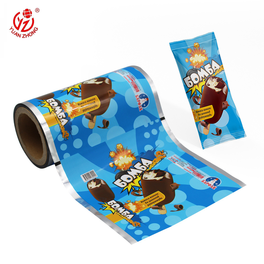 China Supplier Custom Print Automatic Packing Flexible Food Package Materials Roll Stock Plastic Sealing Film For Ice Cream