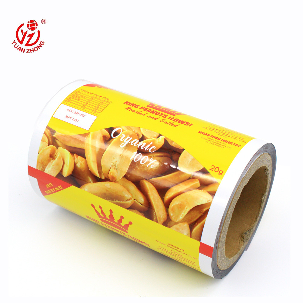 Factory of Plastic Print Film Roll Used For Snacks/Potato Chips/Nuts Packaging, Laminated Small Bag Snack Packaging Film Roll