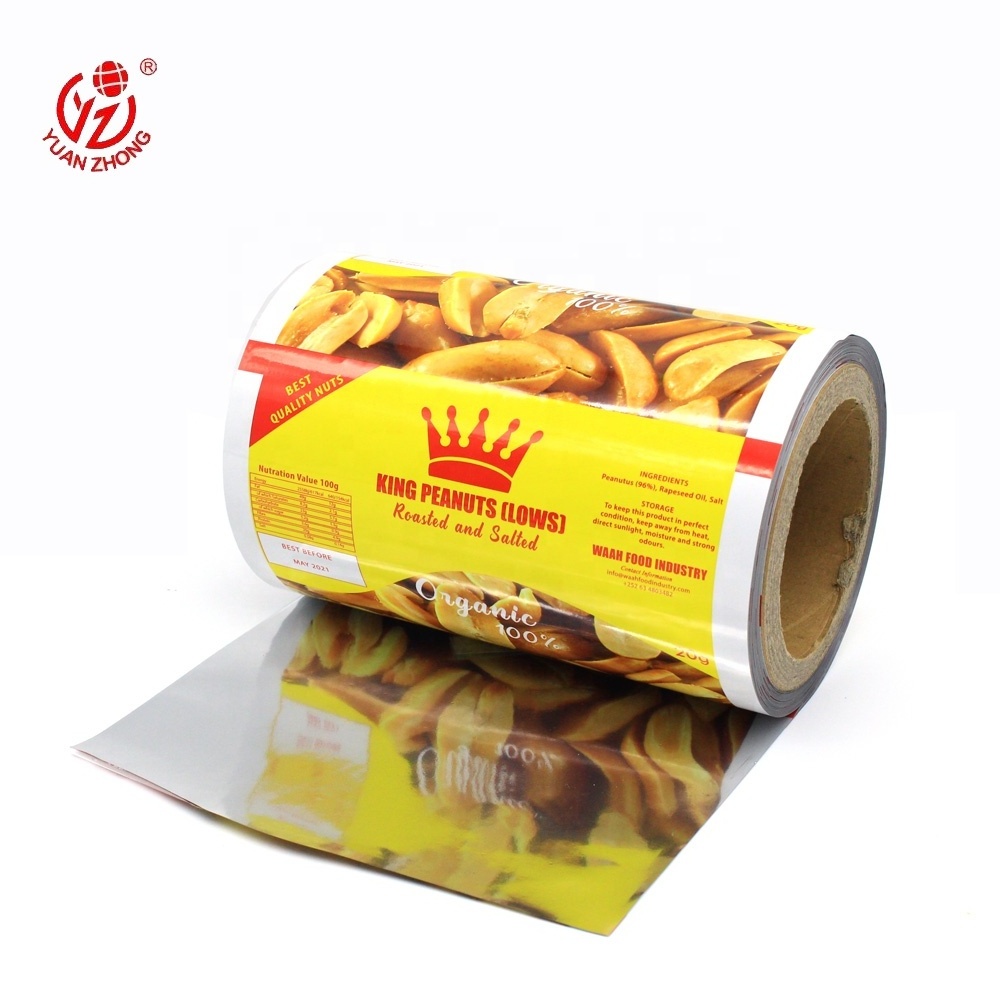 Factory of Plastic Print Film Roll Used For Snacks/Potato Chips/Nuts Packaging, Laminated Small Bag Snack Packaging Film Roll