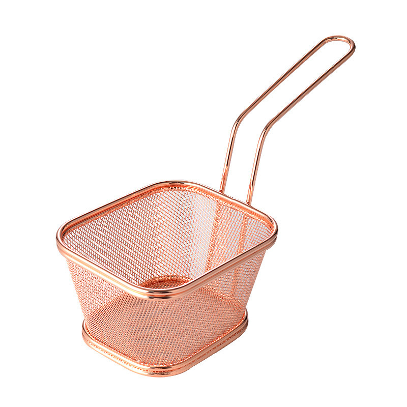 Hot Sale Kitchen Gadgets Summer 304 Stainless Steel French Fries Serving Basket Frying Basket