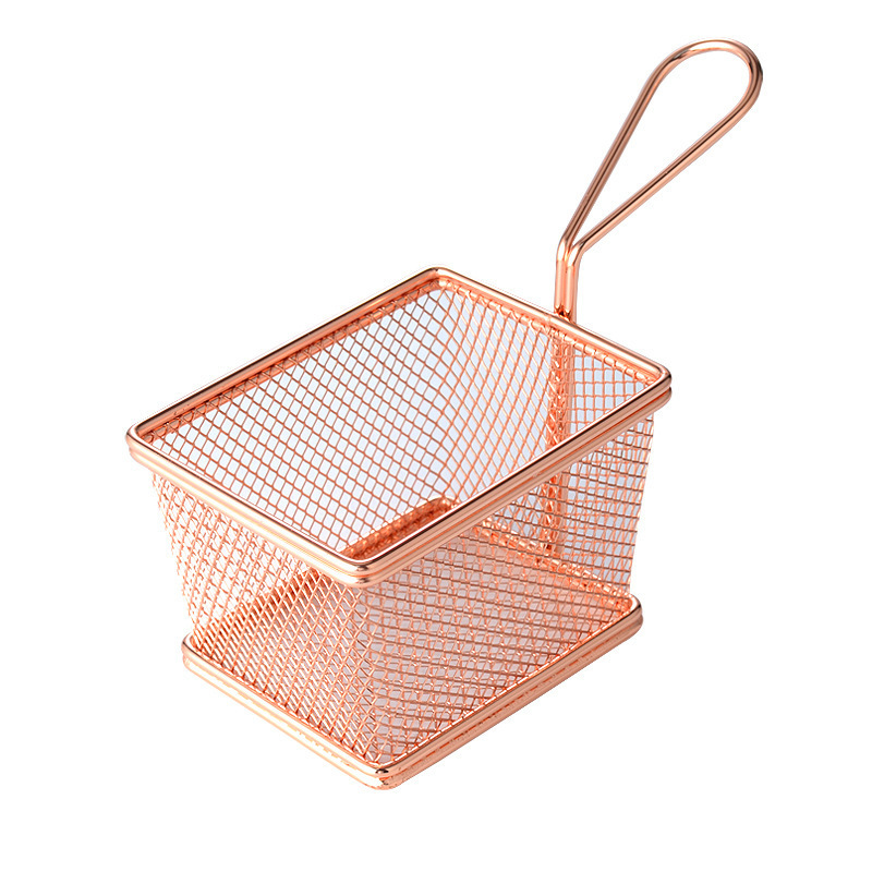 Hot Sale Kitchen Gadgets Summer 304 Stainless Steel French Fries Serving Basket Frying Basket