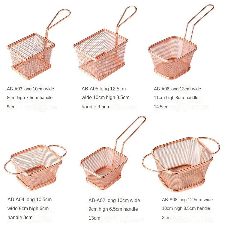 Hot Sale Kitchen Gadgets Summer 304 Stainless Steel French Fries Serving Basket Frying Basket