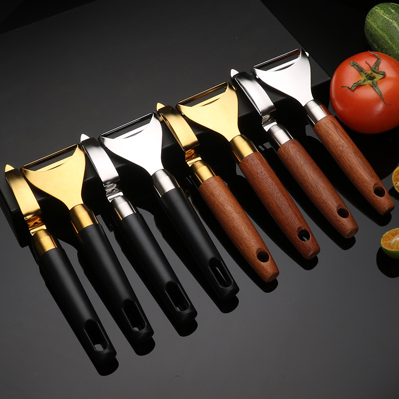 Kitchen Utensil Vegetable Julienne Peeler Stainless Steel Premium Wooden Handle Potato Peeler