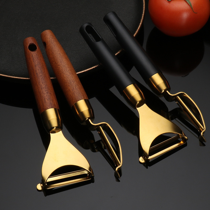 Kitchen Utensil Vegetable Julienne Peeler Stainless Steel Premium Wooden Handle Potato Peeler