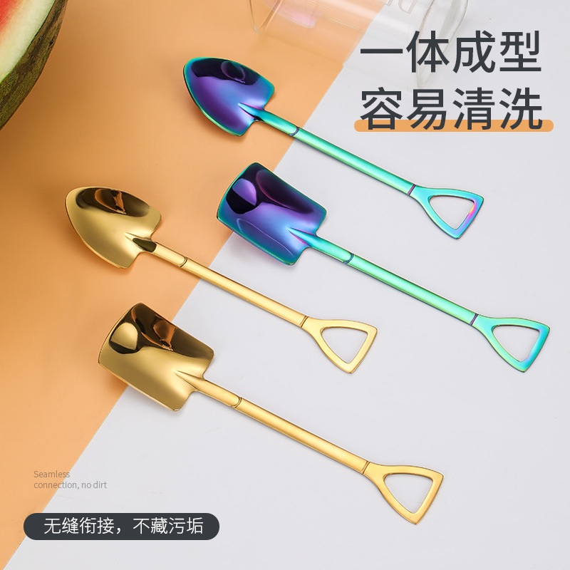 18/10 Stainless Steel Shovel Watermelon Spoon Party Square Shape PVD  Ice Cream Scoop