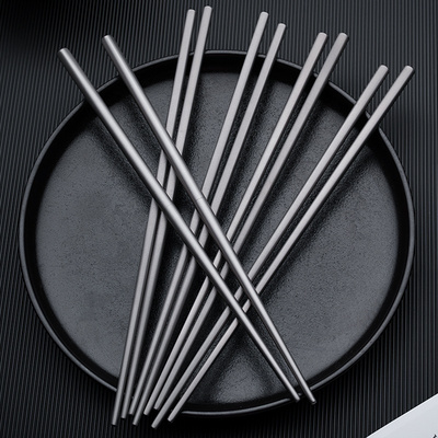 Household food grade stainless steel pure titanium chopsticks Korean metal sushi chopsticks