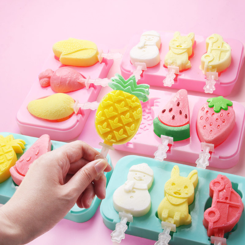 hot sale BPA free mini silicone ice cream tools Ice Popsicle Mold With Wooden Sticks