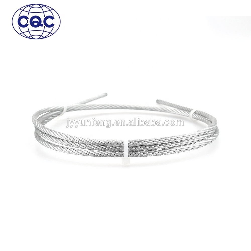 7x7 industrial galvanized steel wire rope For Car Bike control cable automotive window lifters and open rooftops