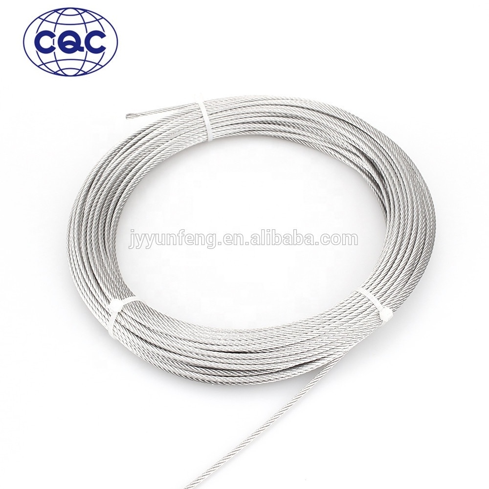 7x7 industrial galvanized steel wire rope For Car Bike control cable automotive window lifters and open rooftops