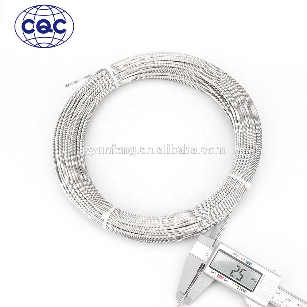 7x7 industrial galvanized steel wire rope For Car Bike control cable automotive window lifters and open rooftops