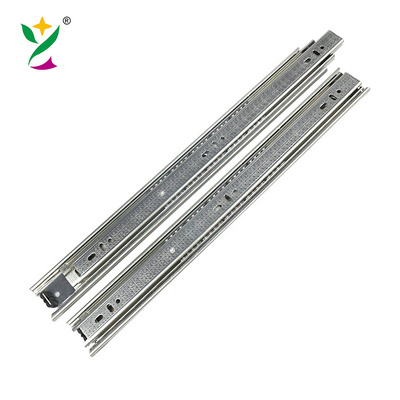 YUXING  45mm Factory Rail 3 Fold Correderas Telescopicas Riel Push to Open Ball Bearing Kitchen Soft Close Drawer Slide