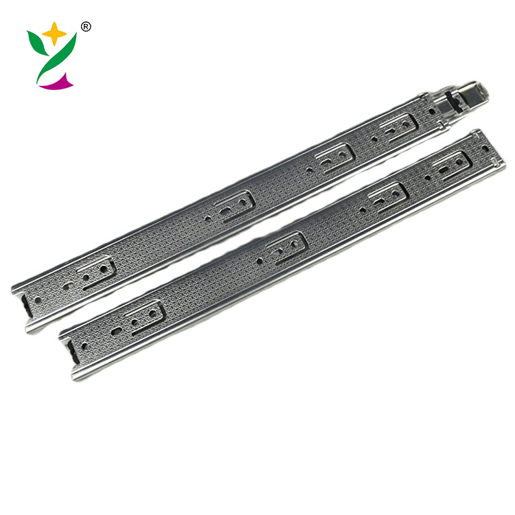 YUXING  45mm Factory Rail 3 Fold Correderas Telescopicas Riel Push to Open Ball Bearing Kitchen Soft Close Drawer Slide