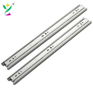 YUXING Furniture 45mm Rail Drawer Telescopic Slide Roller Cabinet Slide Drawer Soft Close Push To Open Drawer Slides