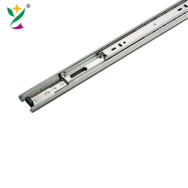 YUXING Furniture 45mm Rail Drawer Telescopic Slide Roller Cabinet Slide Drawer Soft Close Push To Open Drawer Slides