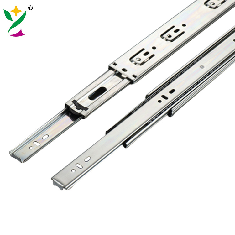 YUXING Furniture Full Extension Heavy Duty Telescopic Drawer Slides Rails Ball Bearing Locking Drawer Slide