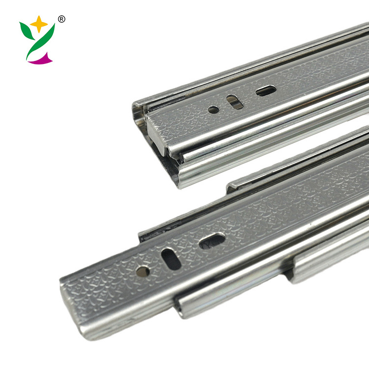 YUXING Furniture Hardware oem 10 to 24 inch Telescopic Rail Cold Rolled Steel Drawer Channel Soft Close Drawer Slide