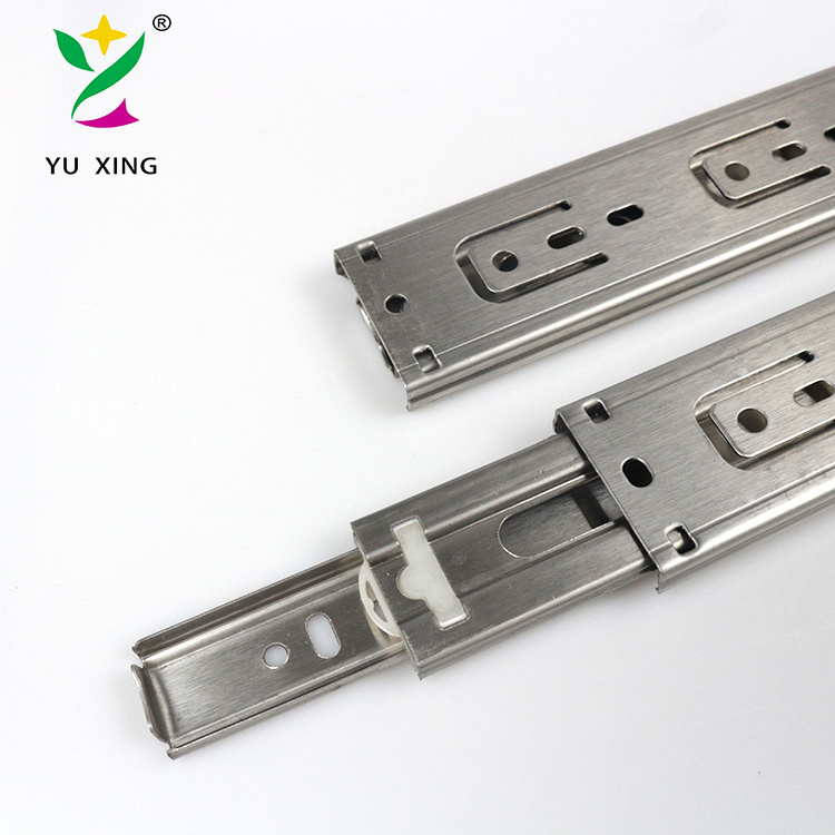 YUXING 304 Stainless steel rails soft close undermount cabinet drawer telescopic channel drawer slide