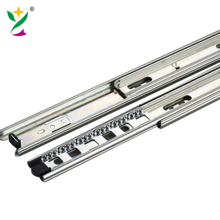 YUXING furniture sliders full extension ball bearing drawer slide stopper Telescopic Channel