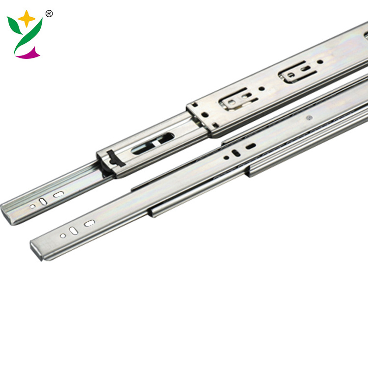 YUXING furniture sliders full extension ball bearing drawer slide stopper Telescopic Channel