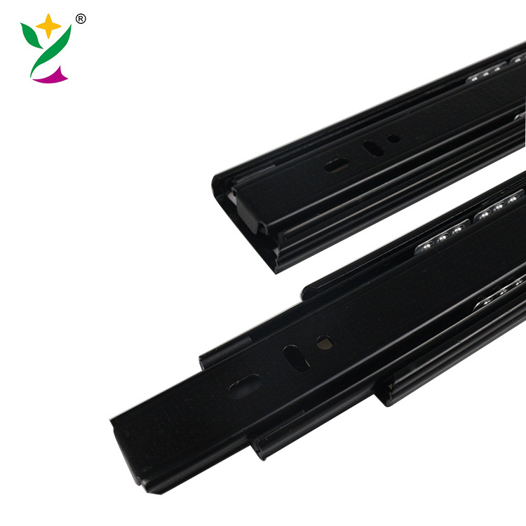 YUXING 3 fold high quality soft close  drawer slide and push to open correderas telescopicas para cajon drawer slide