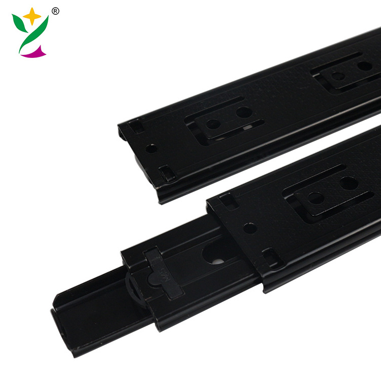 YUXING 3 fold high quality soft close  drawer slide and push to open correderas telescopicas para cajon drawer slide