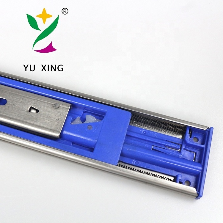 YUXING High Quality 16 Inch Metal Push Open Soft Close Drawer Slide Rail Telescopic Sliding Drawer