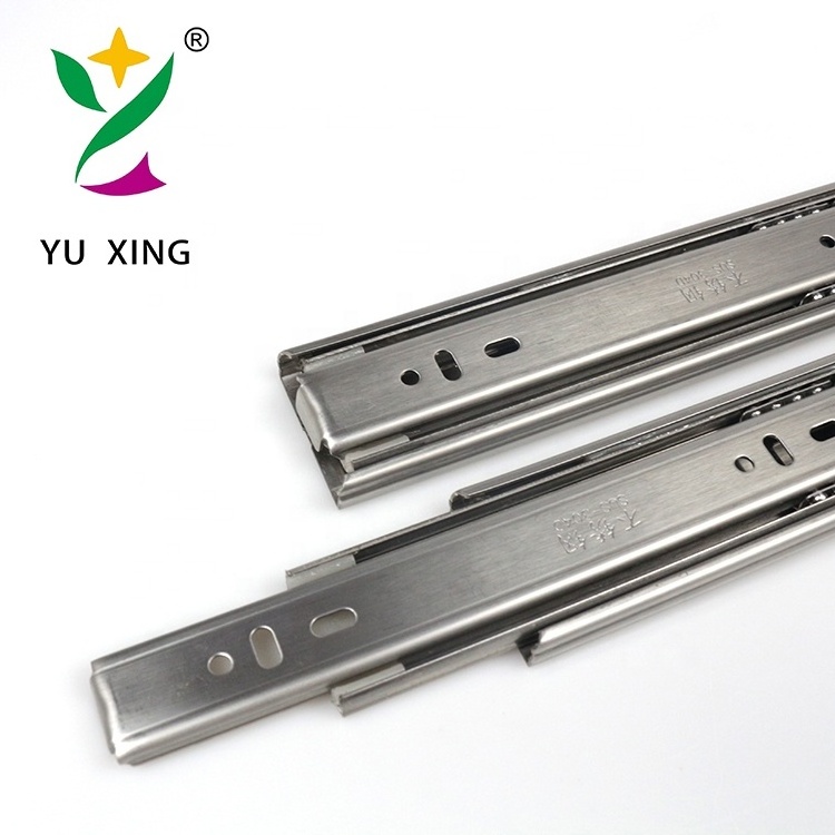 YUXING High Quality 16 Inch Metal Push Open Soft Close Drawer Slide Rail Telescopic Sliding Drawer