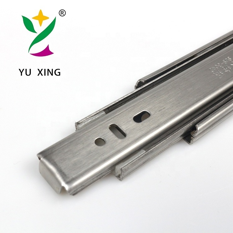 YUXING High Quality 16 Inch Metal Push Open Soft Close Drawer Slide Rail Telescopic Sliding Drawer