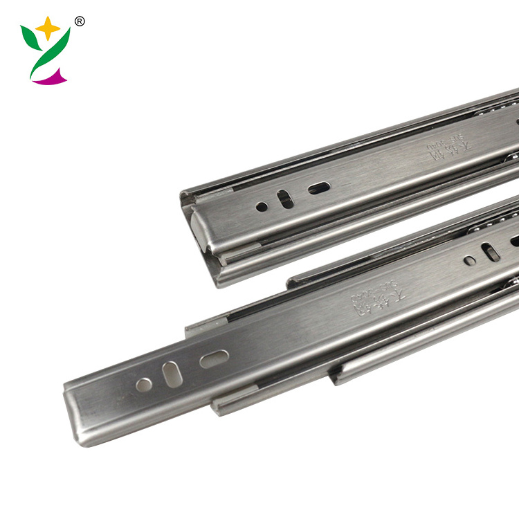 YUXING drawer slide out stainless steel ball bearing soft close undermount telescopic channel cabinet drawer slide