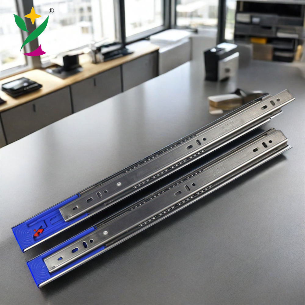 YUXING drawer slide out stainless steel ball bearing soft close undermount telescopic channel cabinet drawer slide