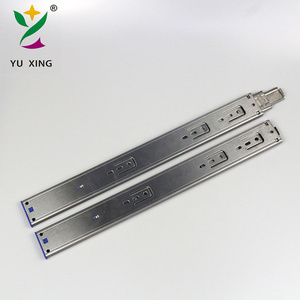 YUXING 45MM Stainless Steel Full Extension Ball Bearing Soft Close Telescopic Channel Undermount Cabinet Drawer Slides