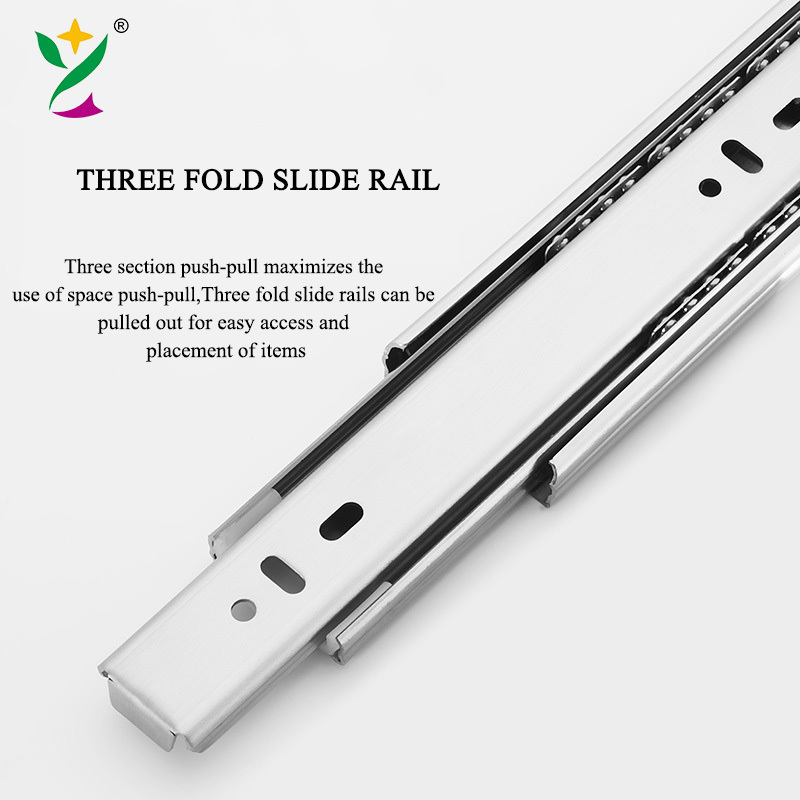 YUXING furniture sliders kitchen telescopic 45mm ball bearing drawer slide steel cabinet undermount drawer slide